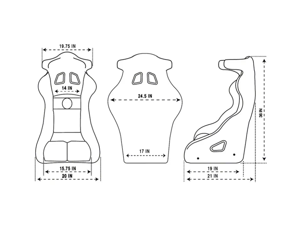 NRG Innovations Competition Seat w/ Competition Fabric/ FIA homologated/ Head (Medium)